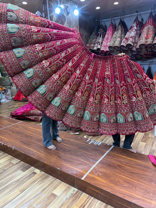 Rani Pink Peacock Ball Bridal Lehenga