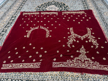 Pretty maroon bridal Lehenga handwork zardozi dabka