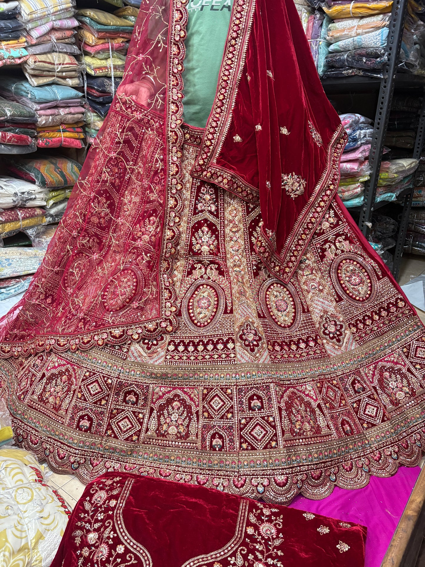 Lovely maroon bridal Lehenga