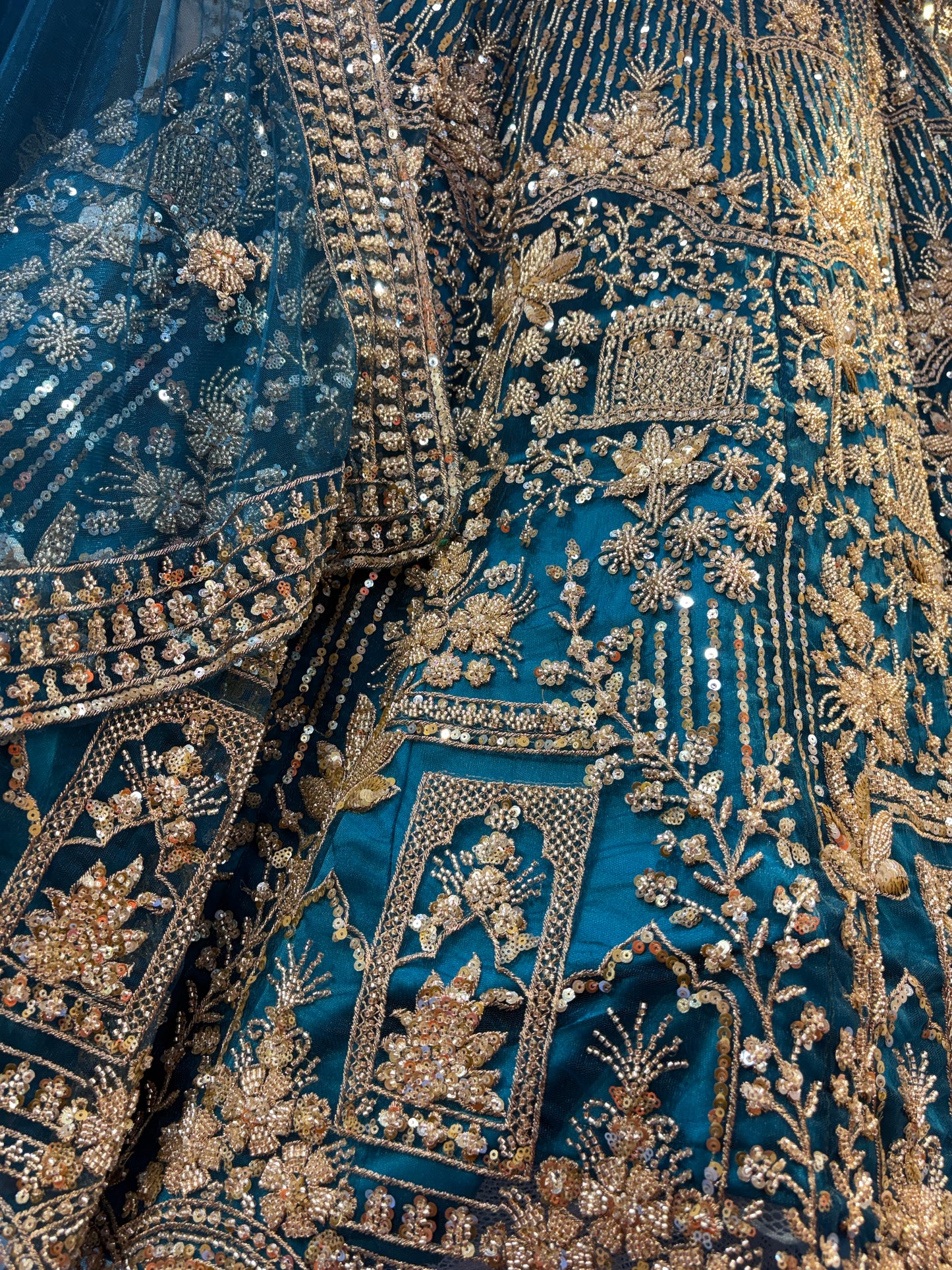 Astonishing sky blue crop top Lehenga