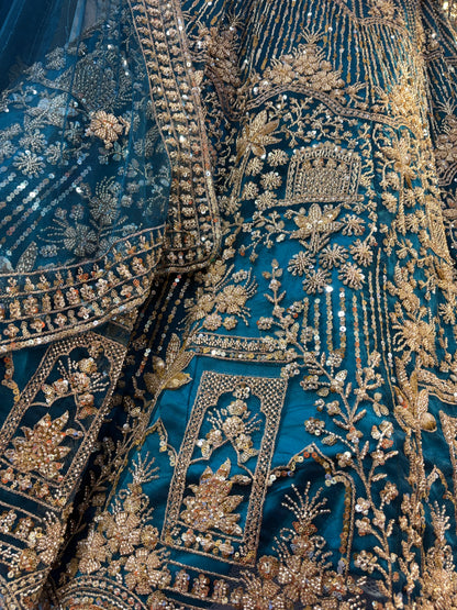 Astonishing sky blue crop top Lehenga