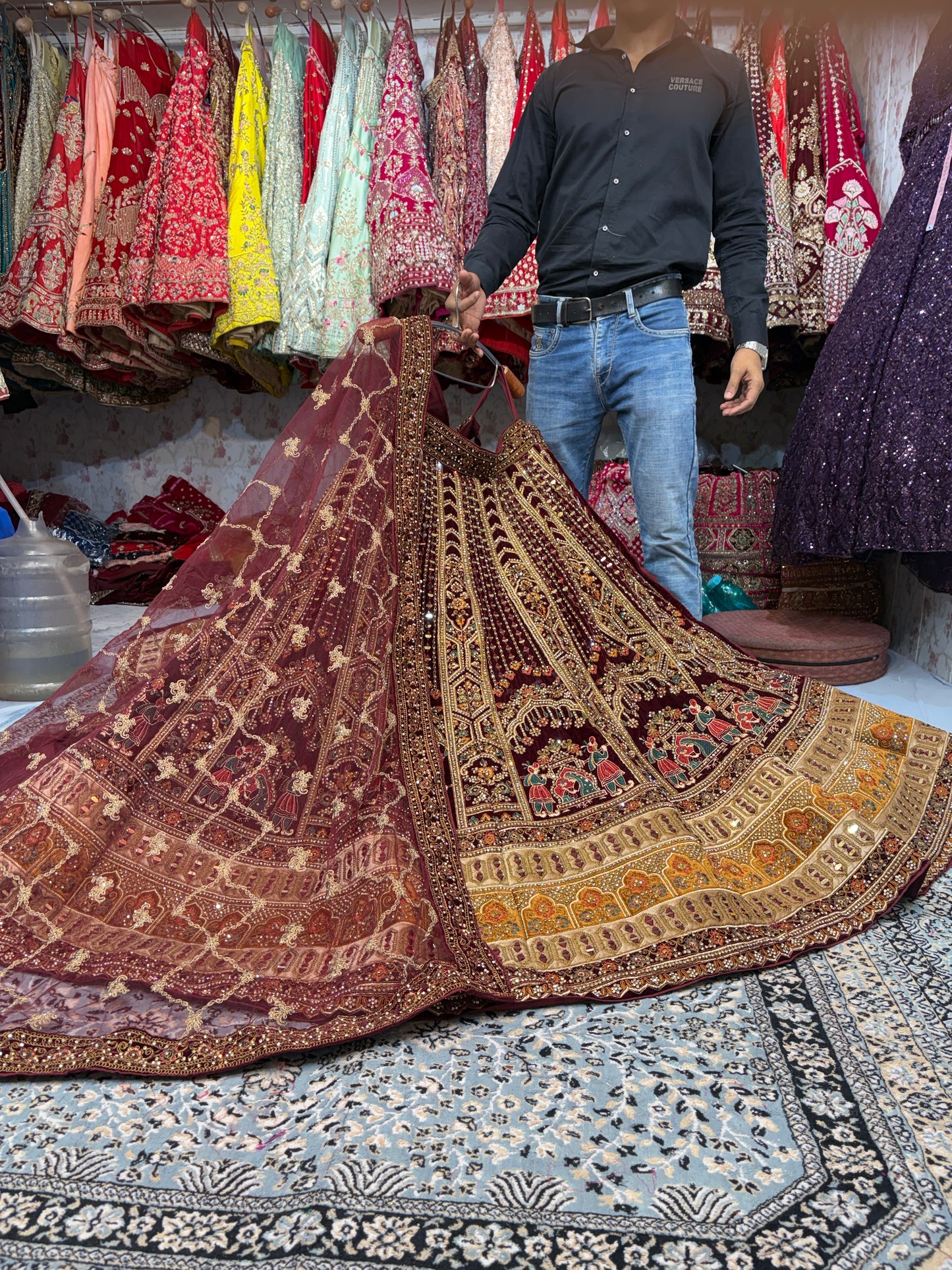 Fantastic maroon Doli barat bridal Lehenga