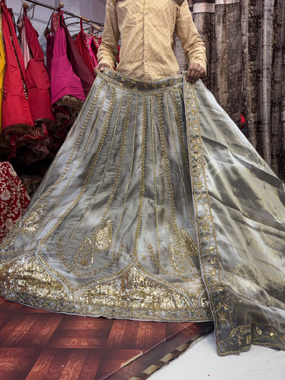 Amazing grey bridal Lehenga
