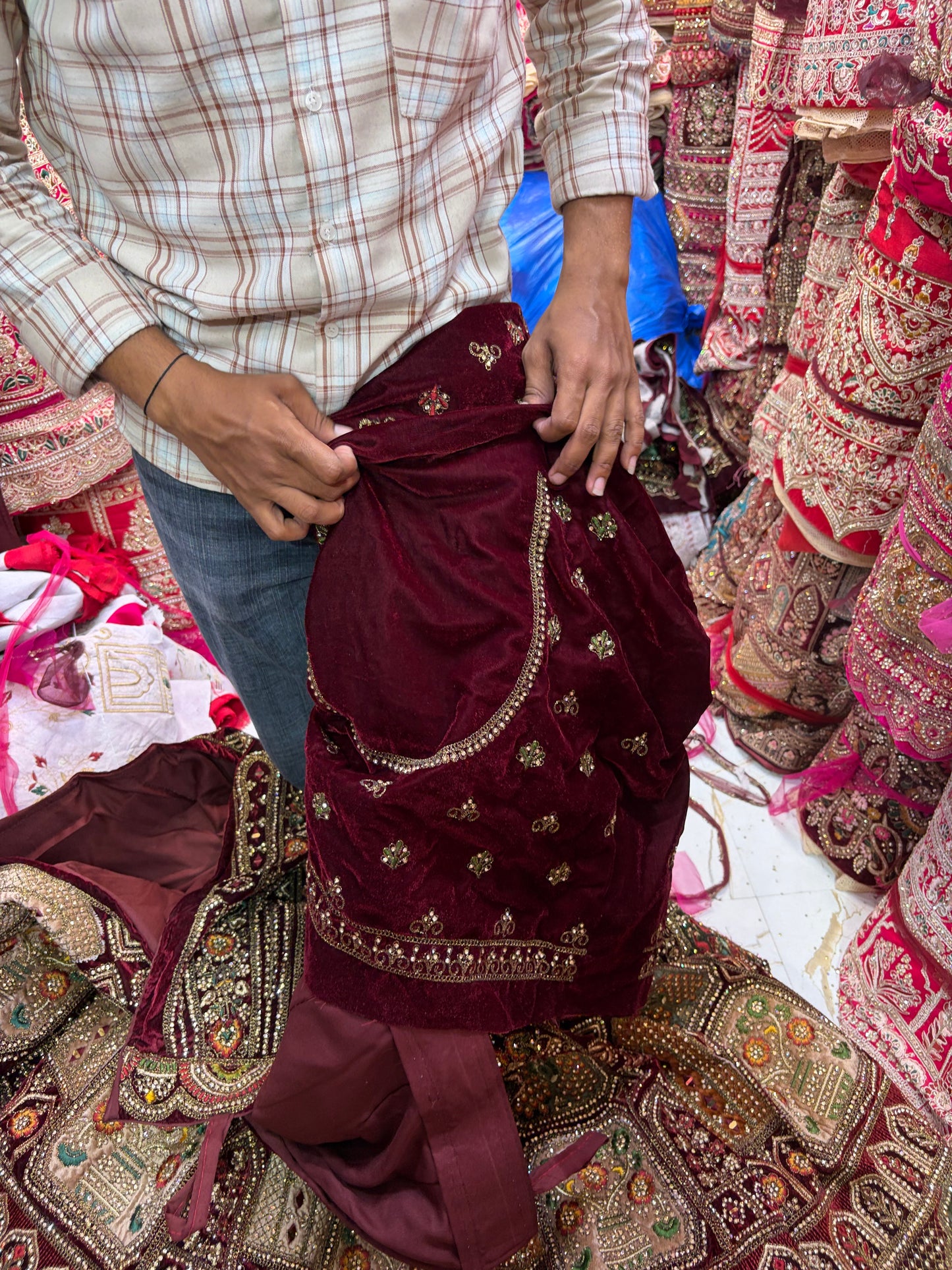 Dark Maroon bridal Lehenga