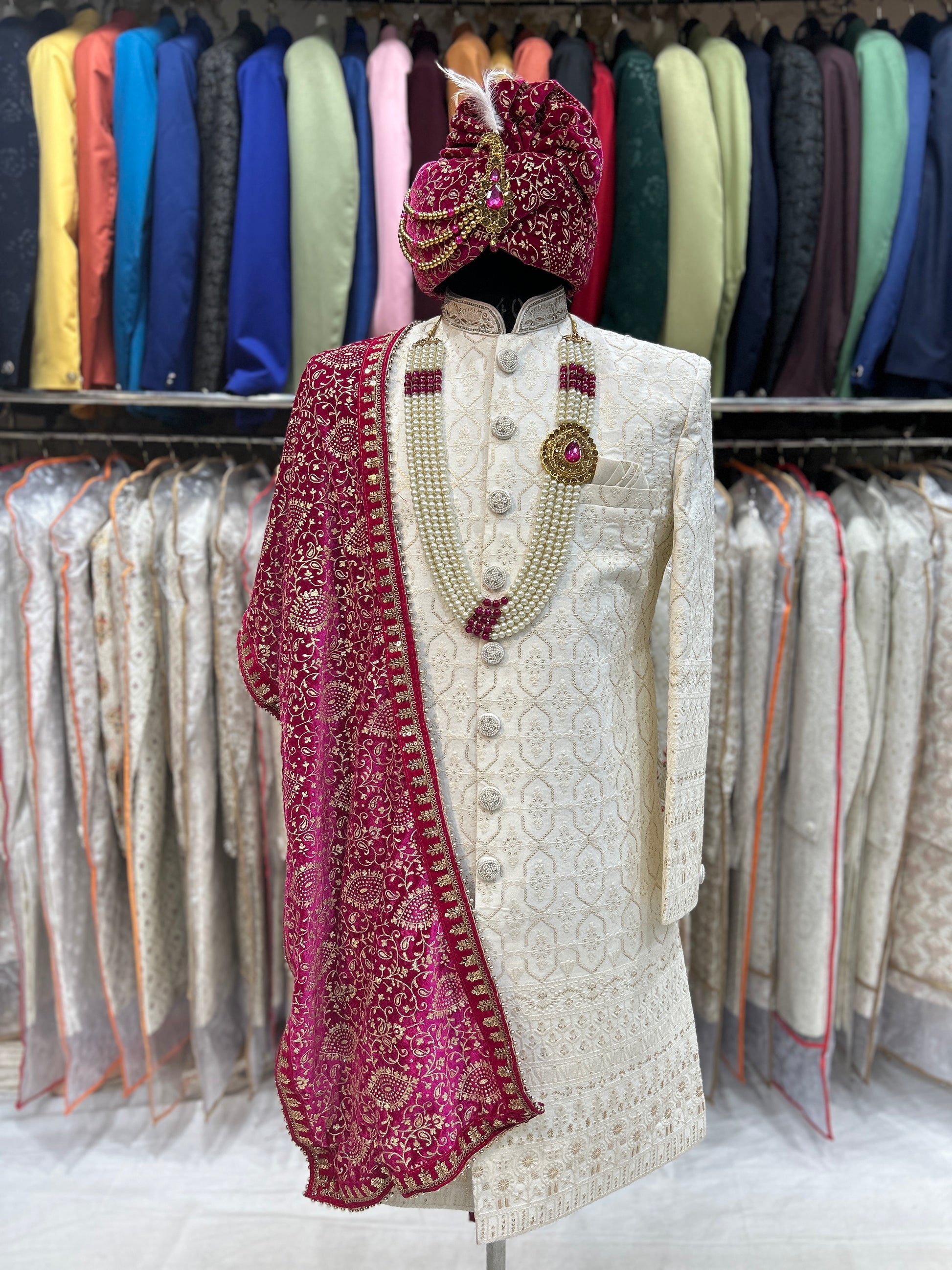 Fabulous Cream colour sherwani