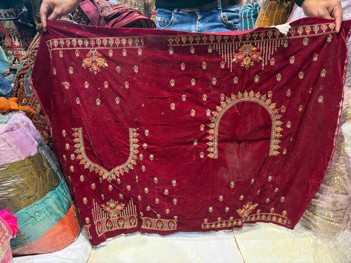 Embellished Maroon Ball bridal Lehenga