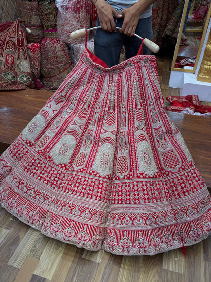 Red Pink Ball Bridal Lehenga