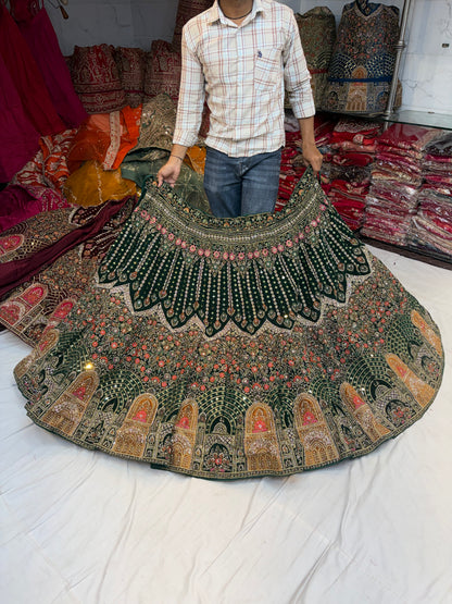 Heavy Jhumka Blue Lehenga