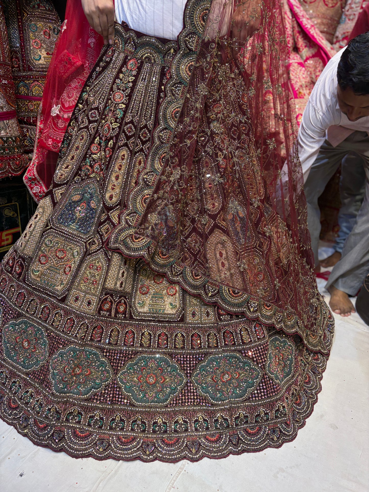 Awesome maroon bridal Lehenga