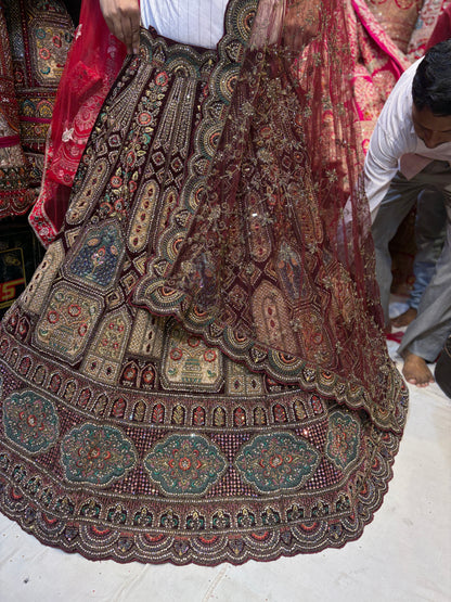 Awesome maroon bridal Lehenga