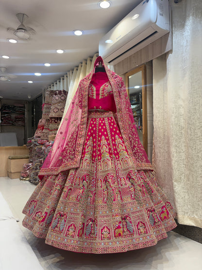 Astonishing Rani pink bridal Lehenga