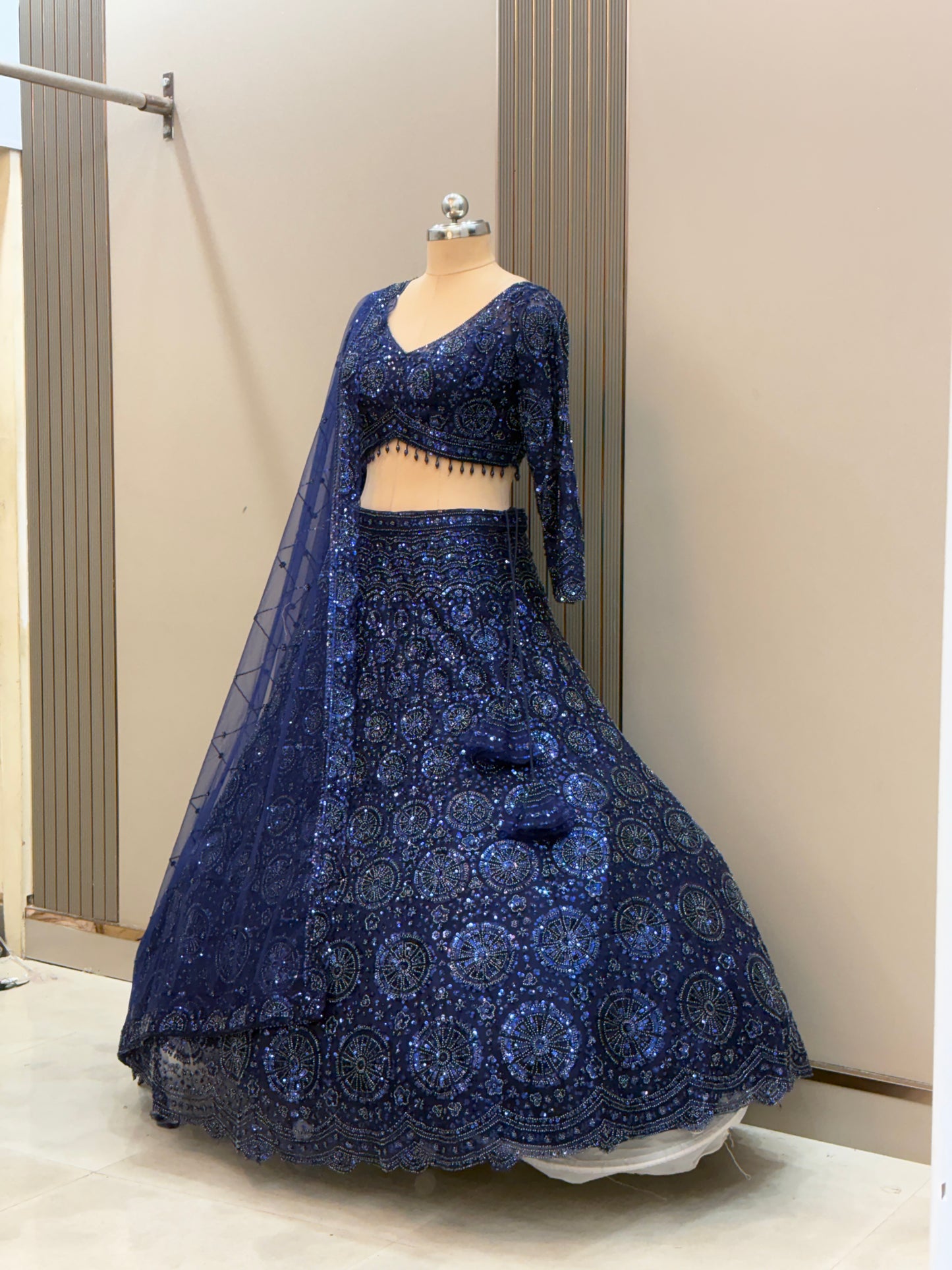 Gorgeous Cherry red on red Monotone Crop top Lehenga