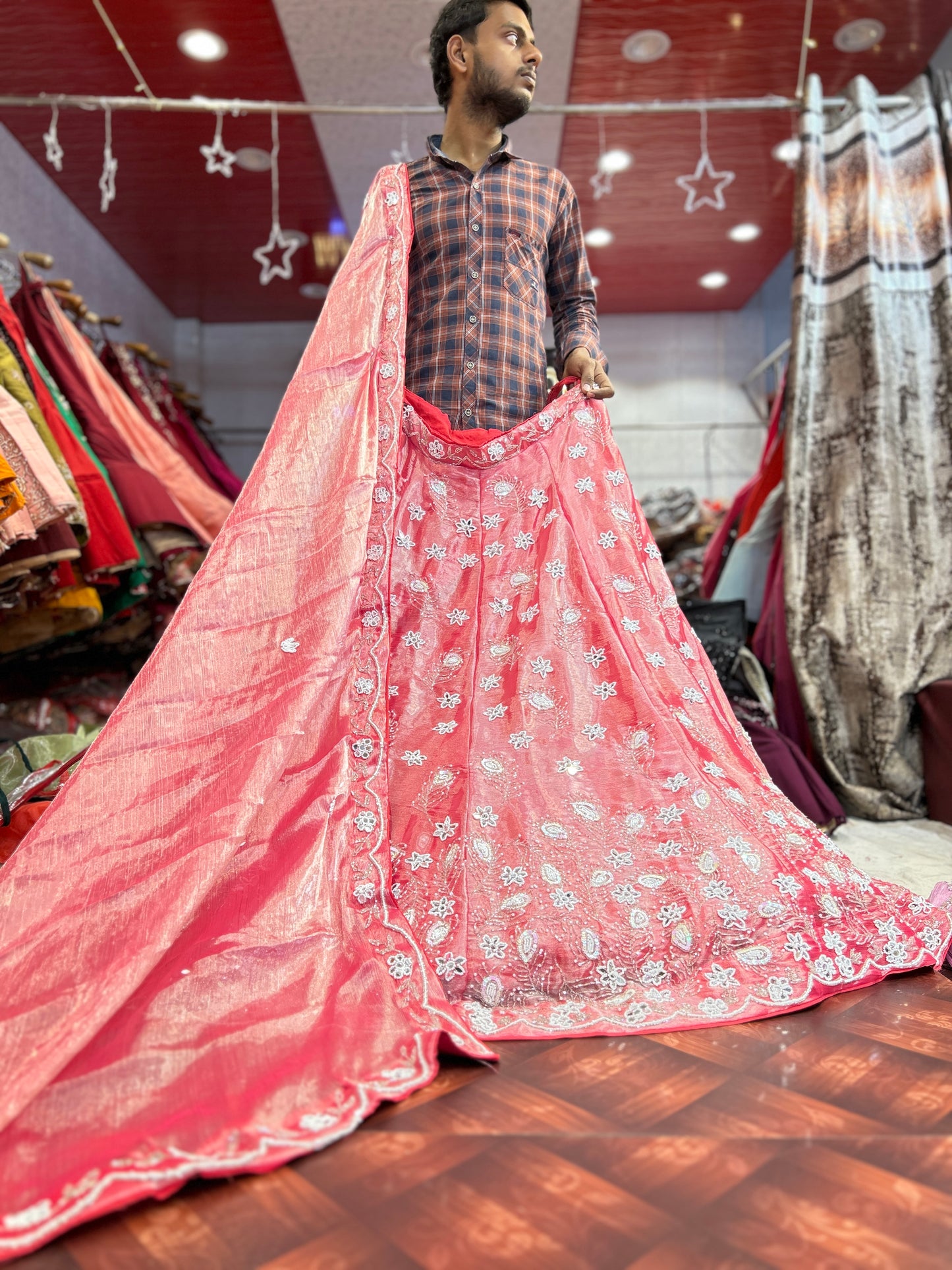 Awesome peach pink lehenga