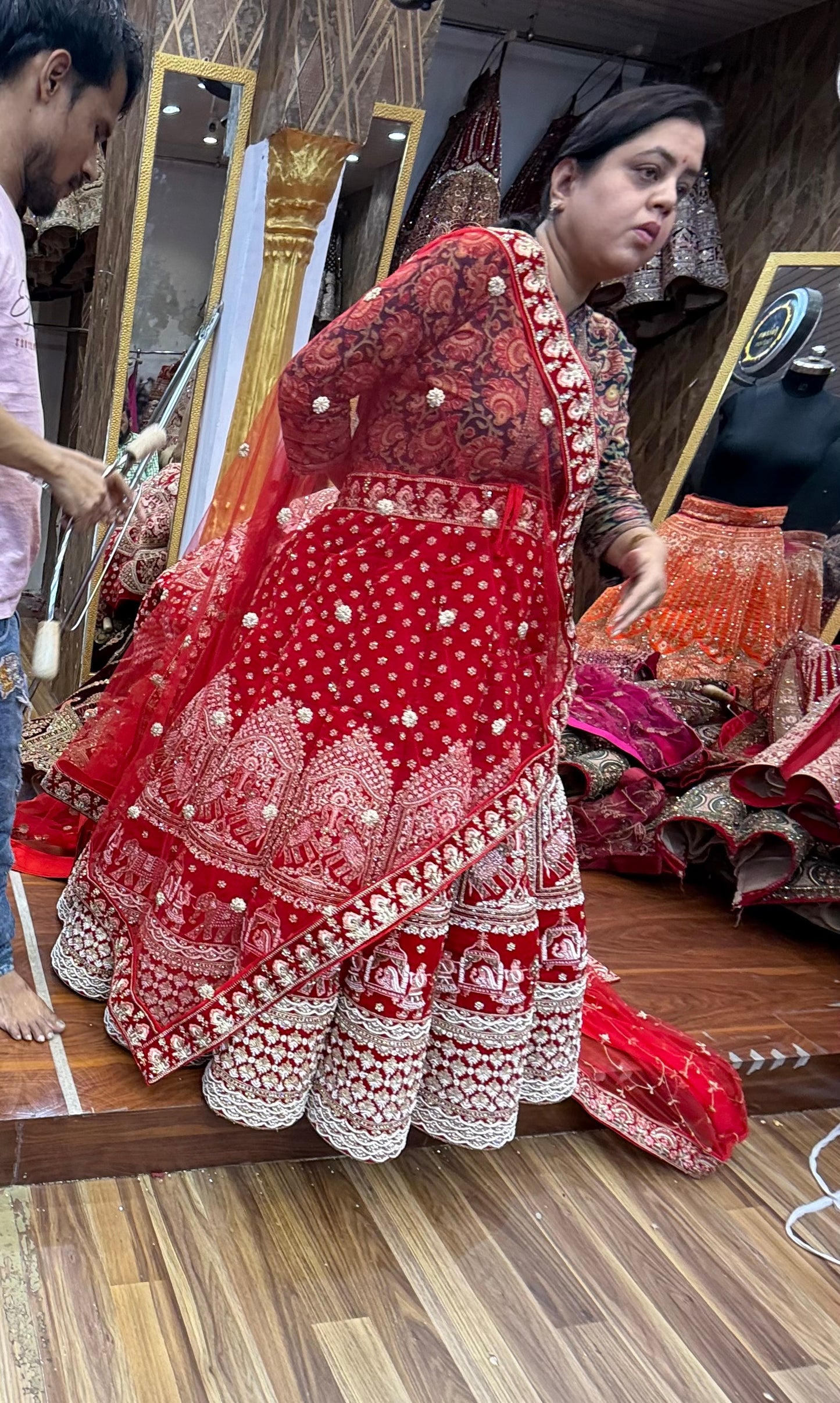 Red Doli Barat Heavy Ball Bridal Lehenga