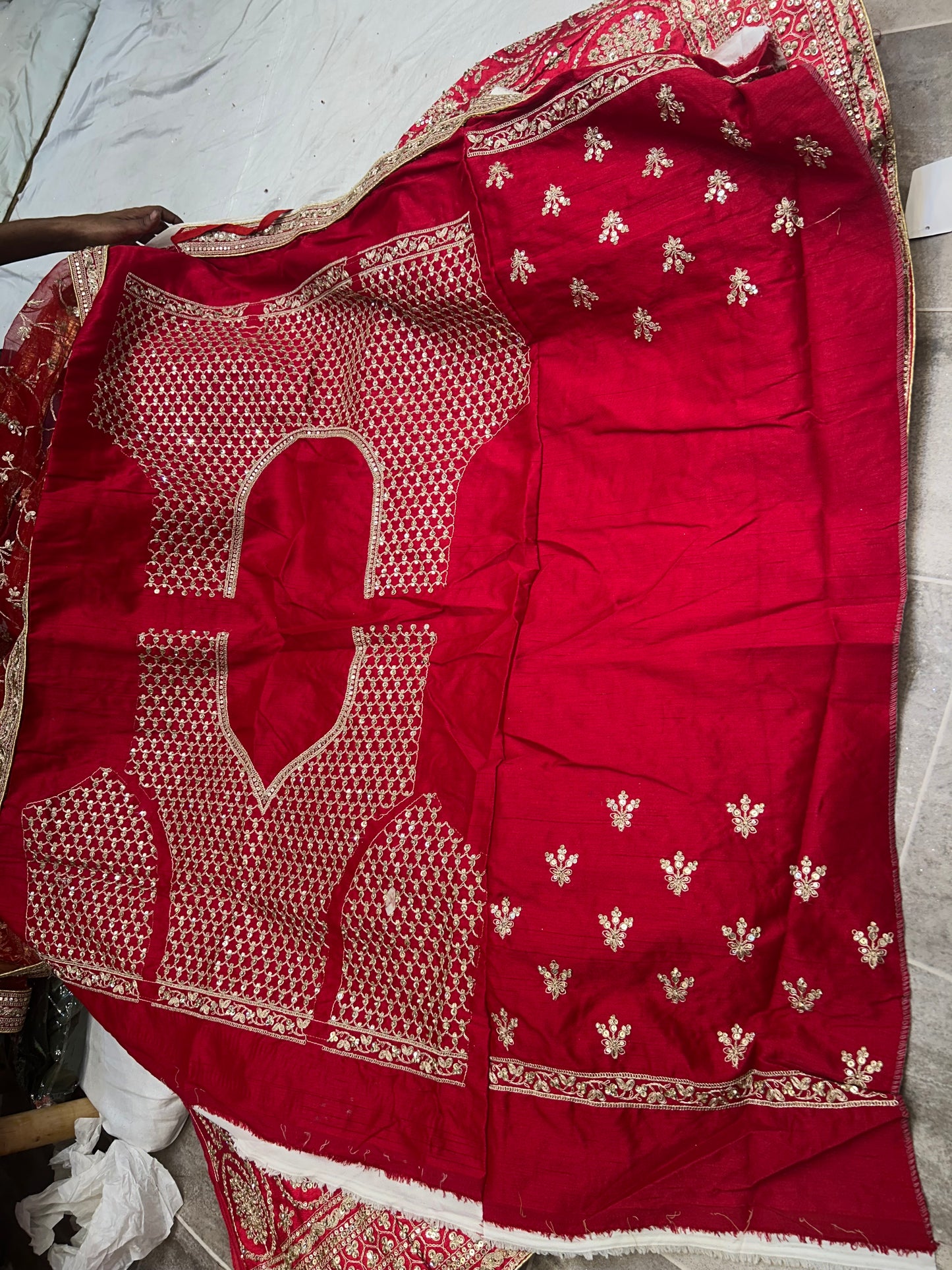 good looking red bridal lehenga