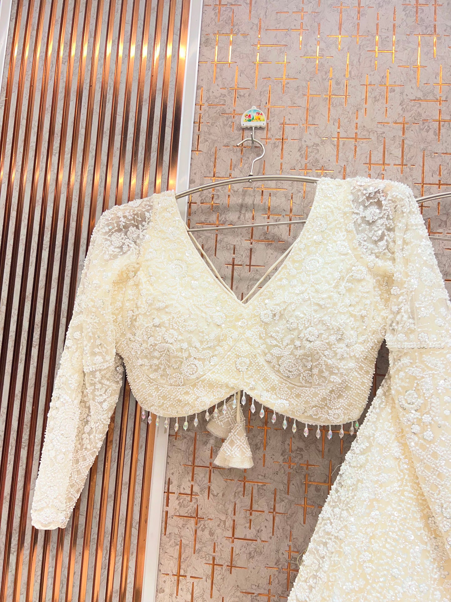 Golden On Golden Monotone Crop Top Lehenga