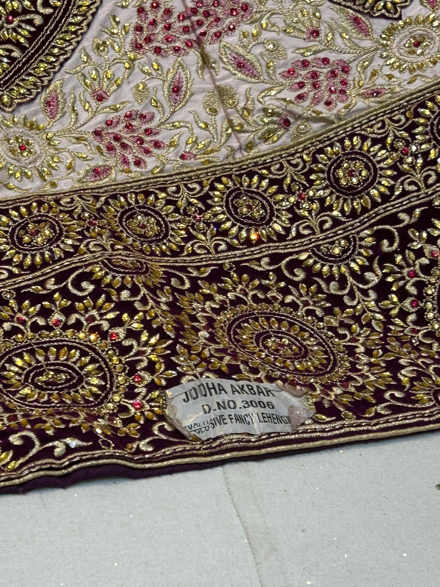 Designer ivory white contrast Lehenga