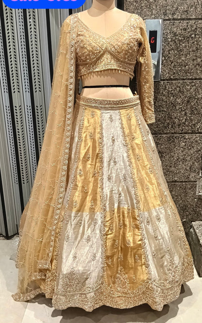 Silver Golden Crop Top Lehenga