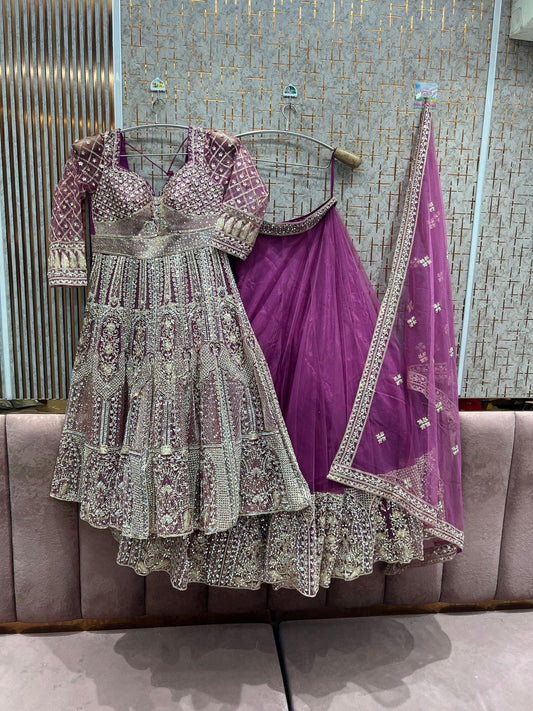 Purple long Dress Farshi Gaharara Dress Special