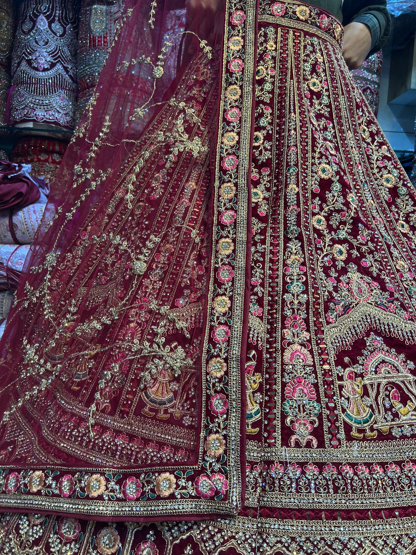 Something different maroon doli barat lehenga