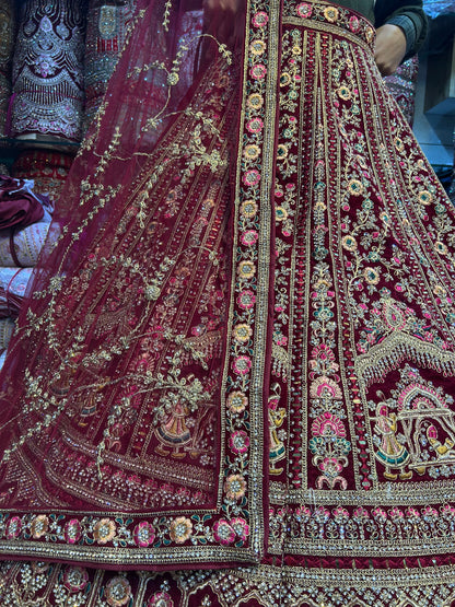 Something different maroon doli barat lehenga