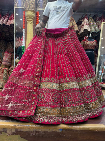 Glamorous Rani pink Ball bridal Lehenga