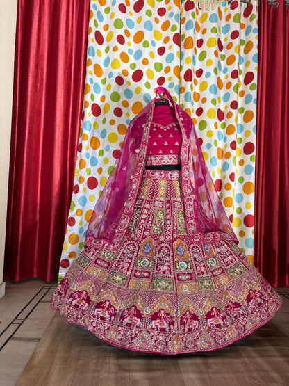 Stunning red rani Rajwada bridal Lehenga
