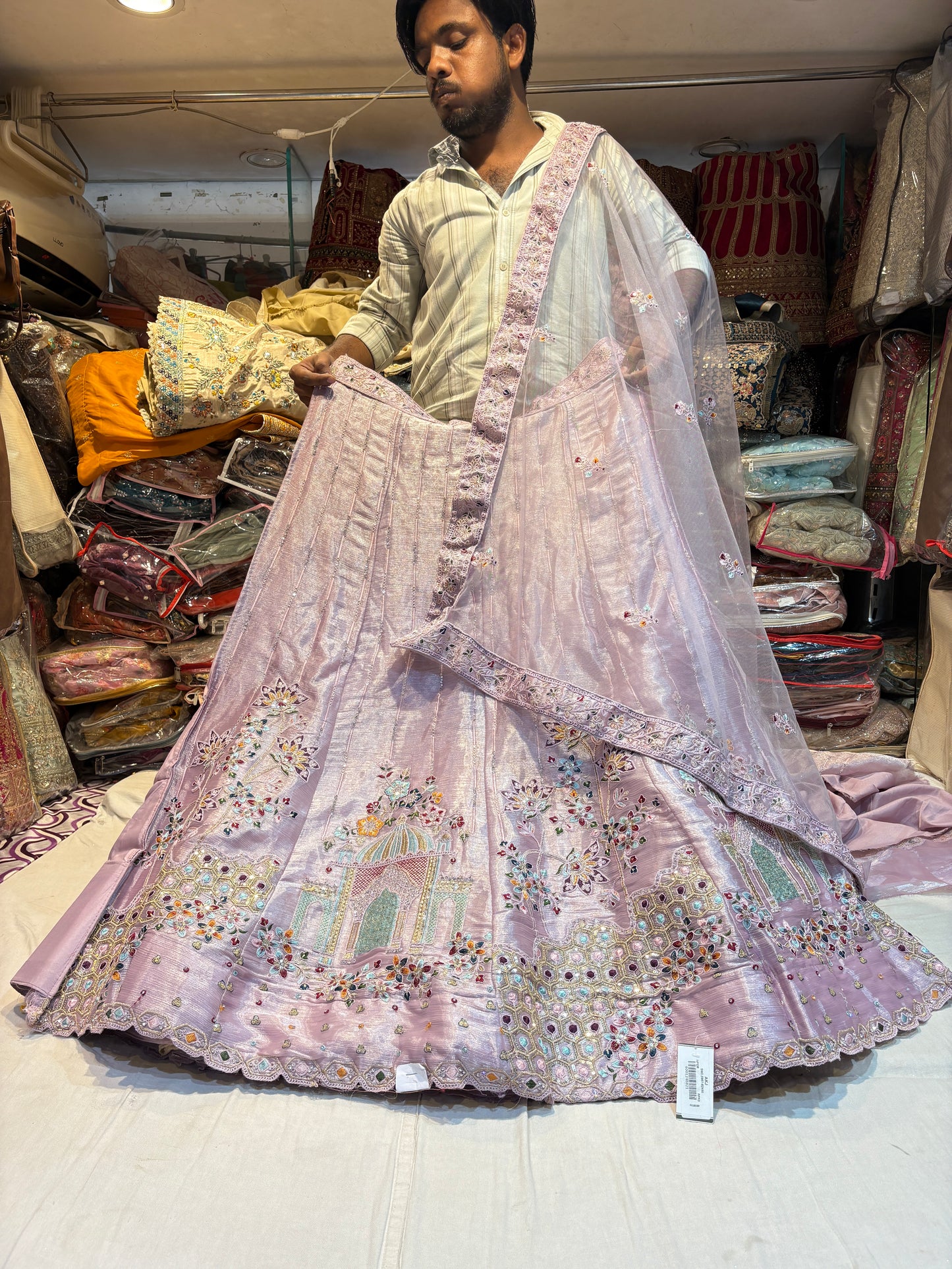 Glamorous palace baby pink Lehenga