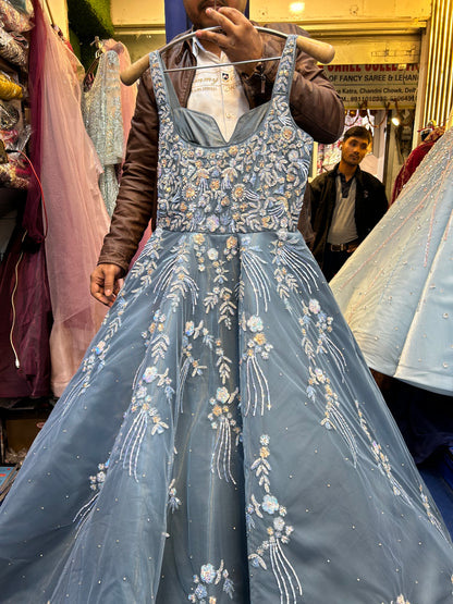 Majestic grey blue gown