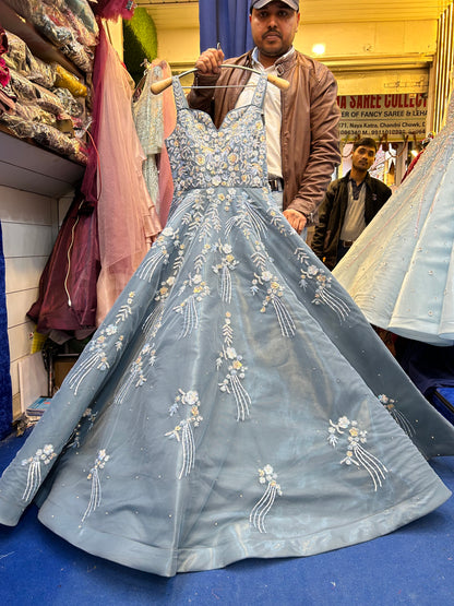 Majestic grey blue gown