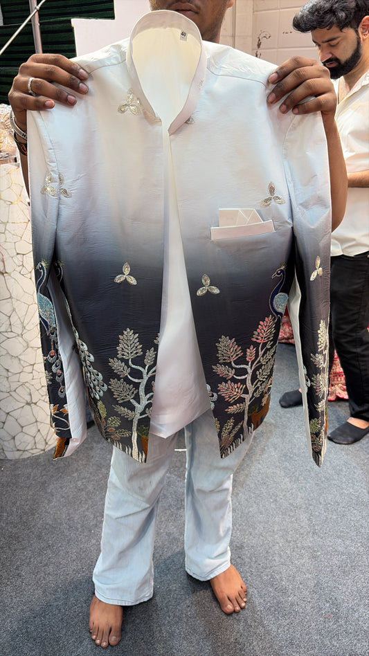 White Indo western Mens Wear