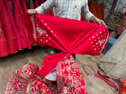 Red peacock Bridal Lehenga