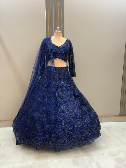 Gorgeous Cherry red on red Monotone Crop top Lehenga