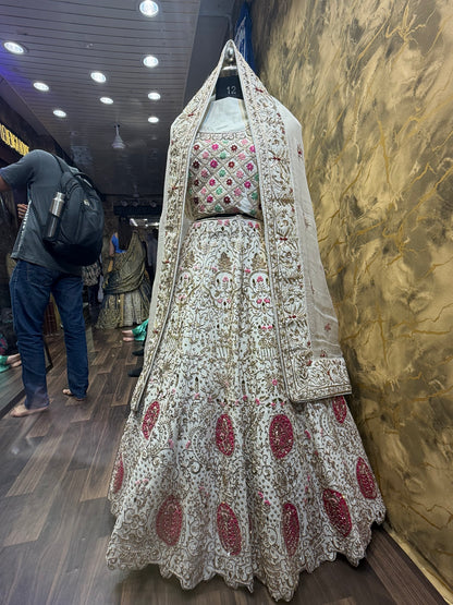 White Designer Heavy Lehenga