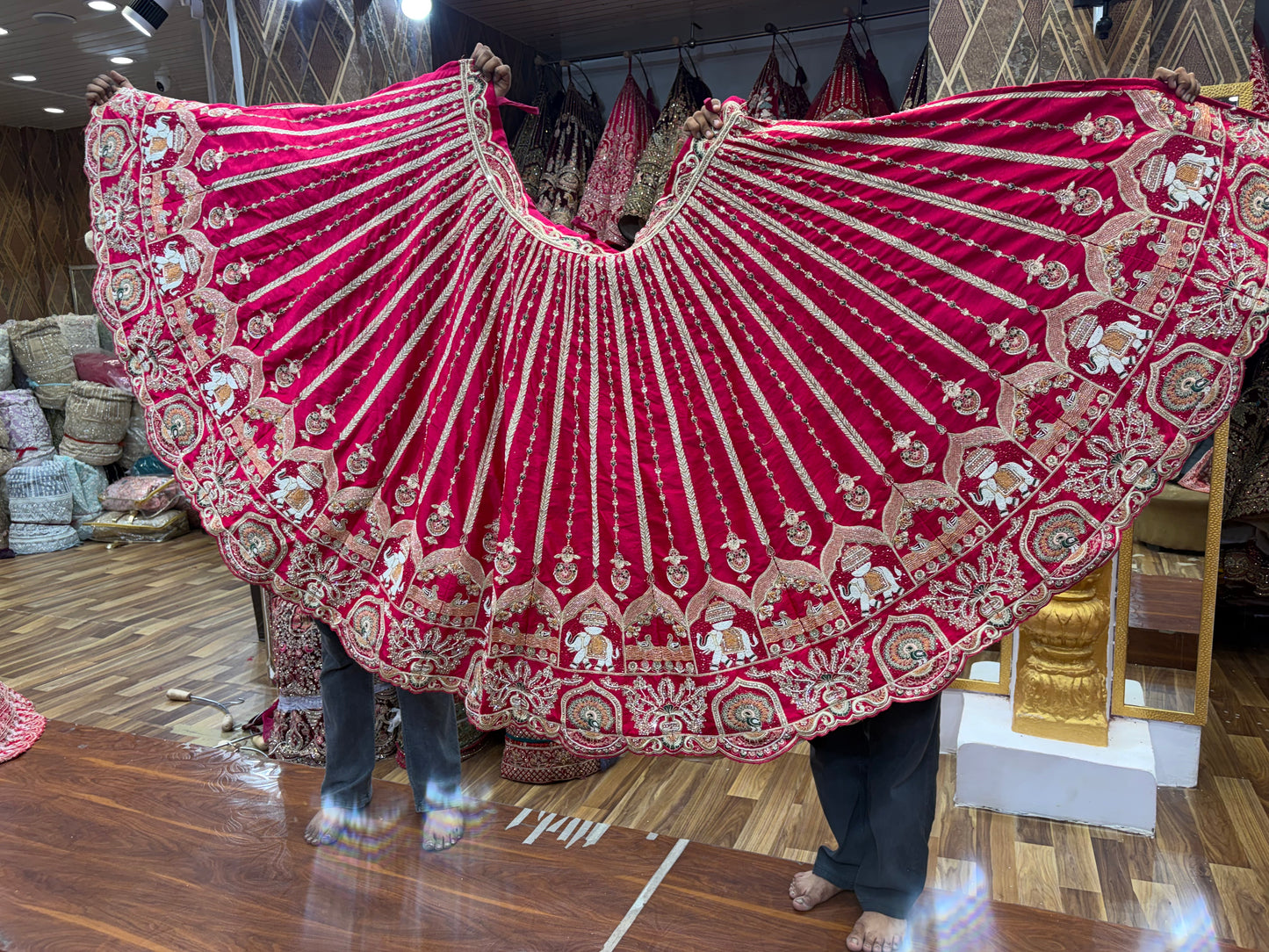 Rani Pink Designer handwork Bridal Lehenga - Shopping World