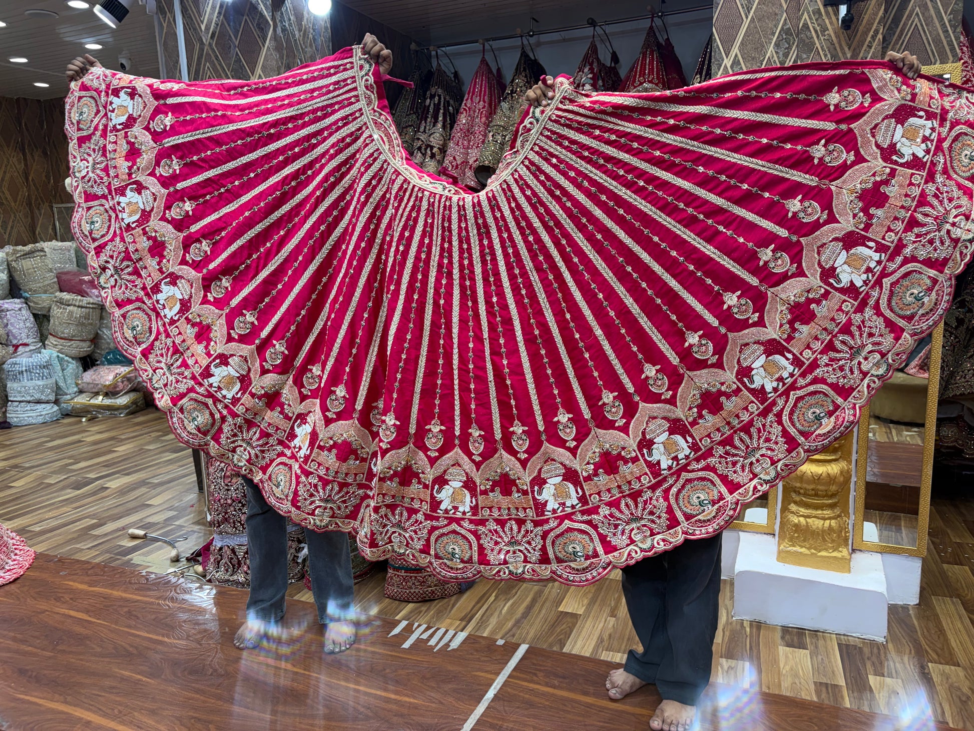 Rani Pink Designer handwork Bridal Lehenga - Shopping World