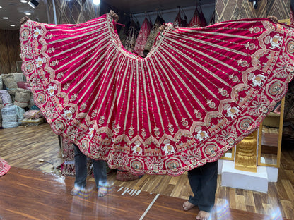 Rani Pink Designer handwork Bridal Lehenga - Shopping World