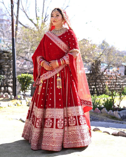 Majestic Red bridal lehenga Happy Customer
