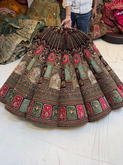 Maroon Doli Barat Ball Bridal Lehenga - Shopping World