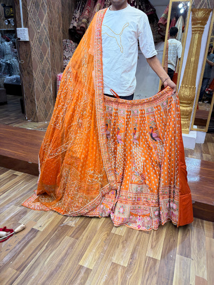 Mustard Peacock Haldi Mehendi Lehenga