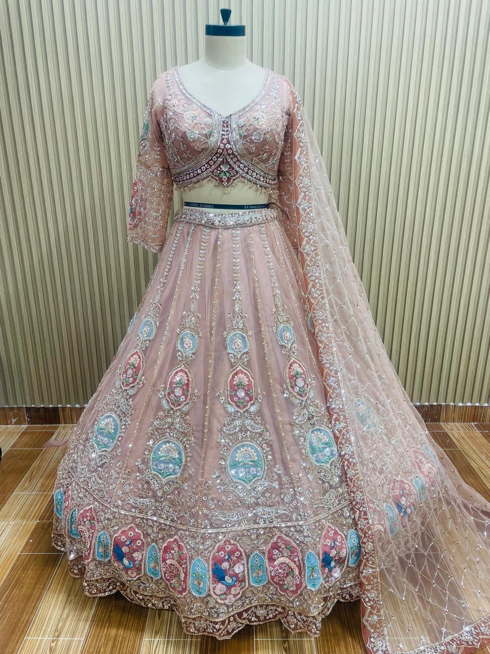 Pink Crop Top Lehenga