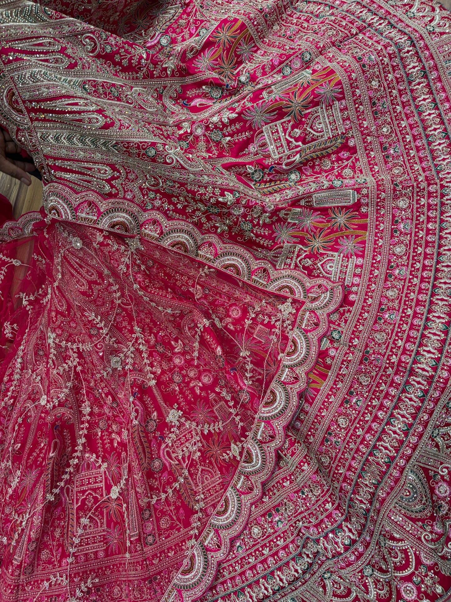 Awesome red peacock bridal Lehenga