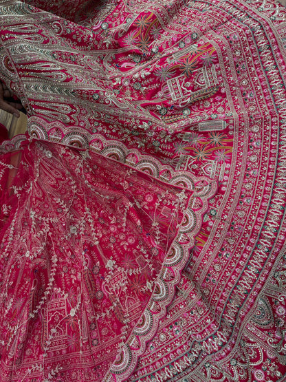 Awesome red peacock bridal Lehenga