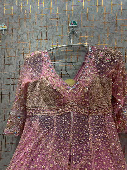 Blue Green Long Farshi Garara Indo Western Dress