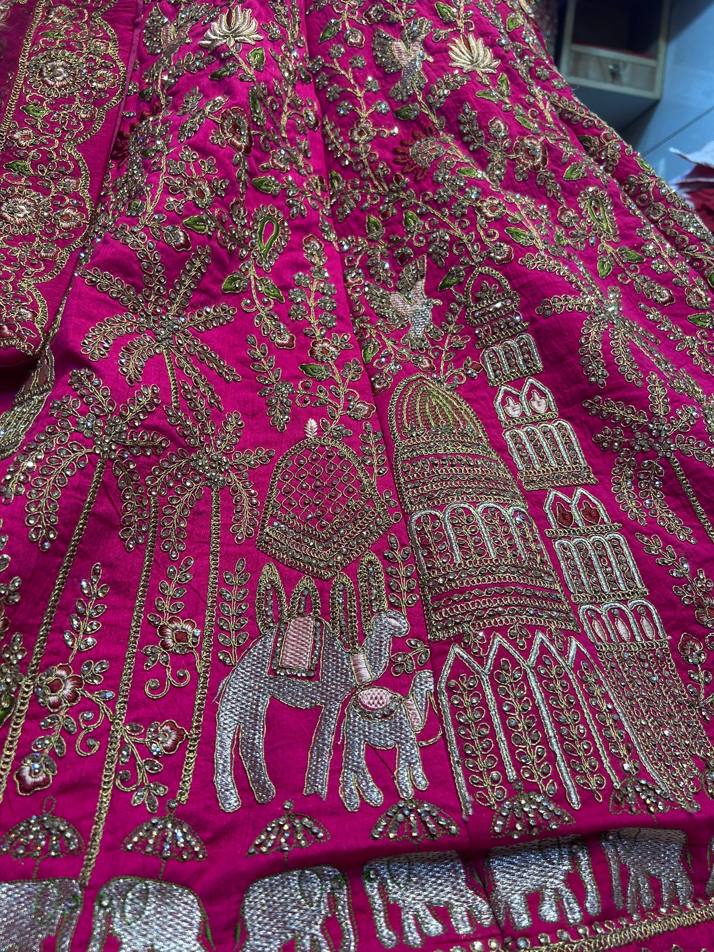 Gorgeous dark pink red bridal lehenga