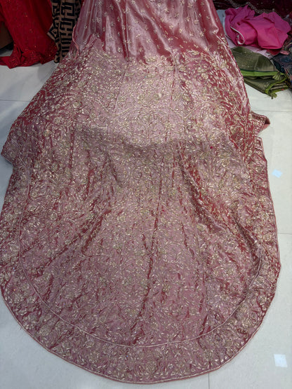 Pink peplum long Dress Farshi Gaharara Dress Special