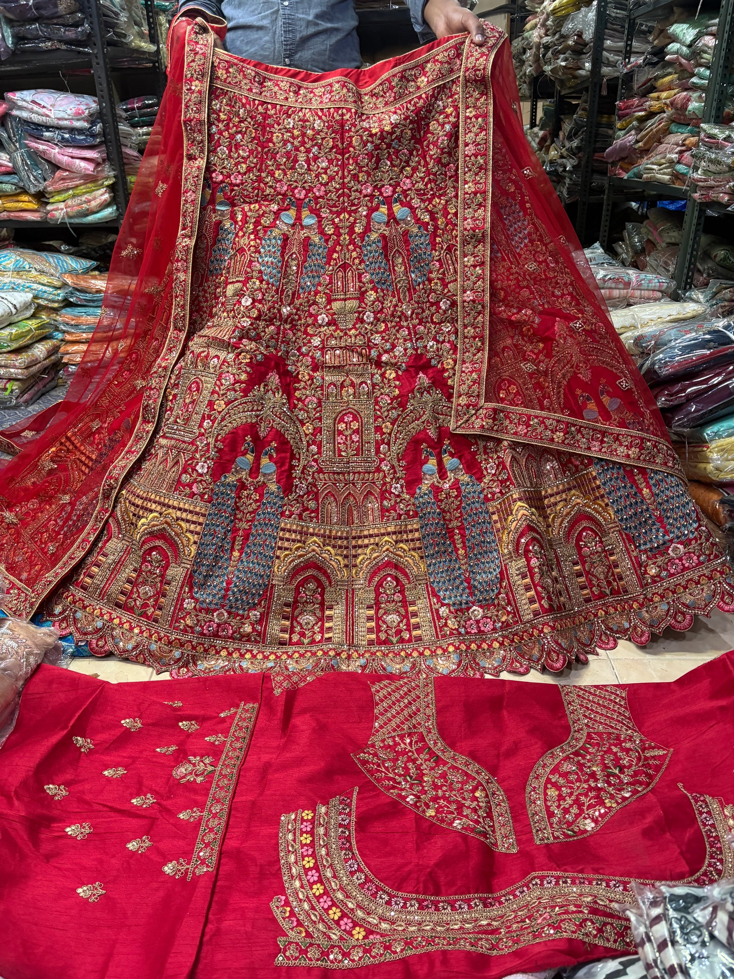 Gorgeous Rani pink peacock bridal Lehenga