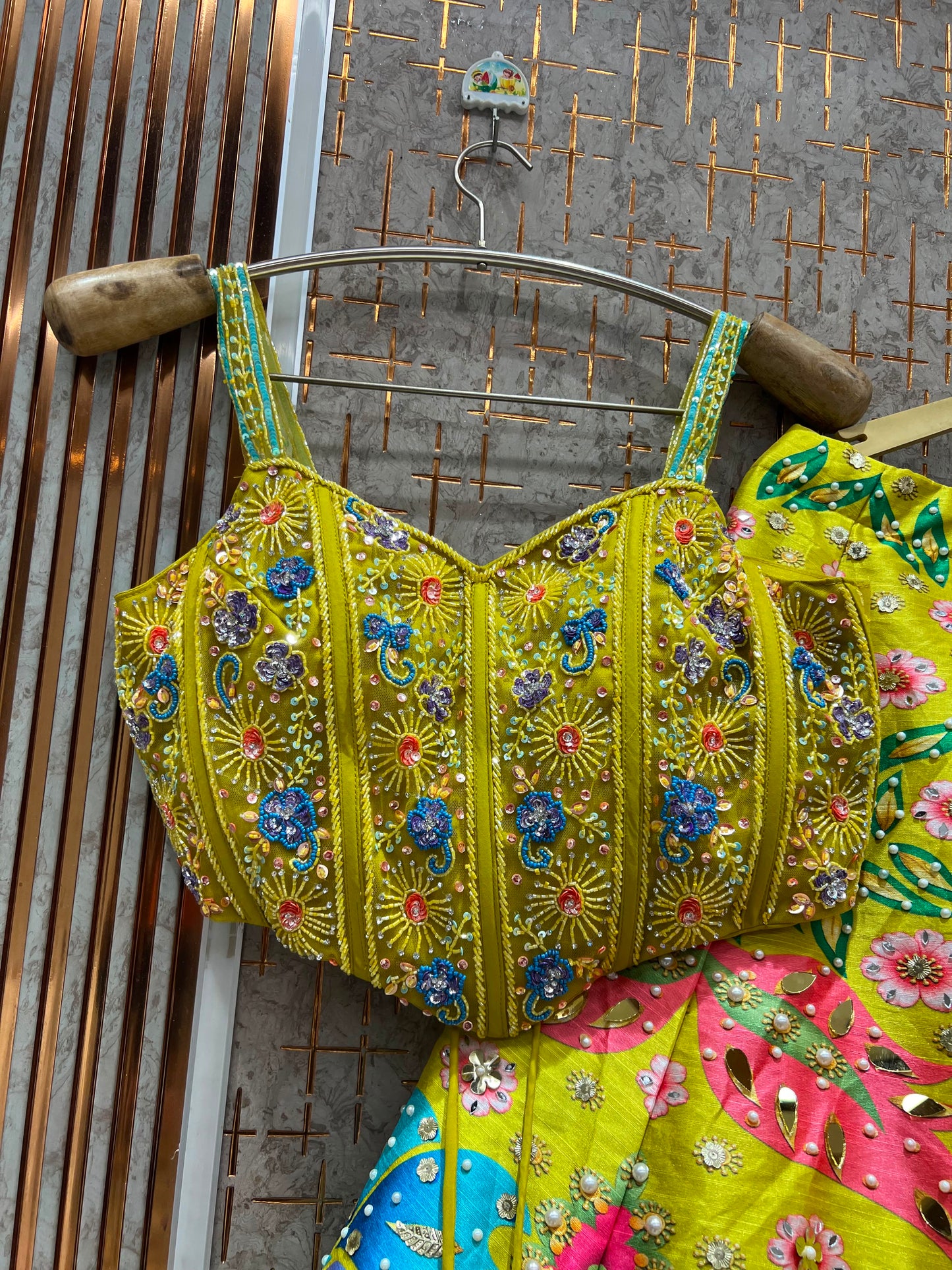 Lime Green Pdp Crop Top Lehenga