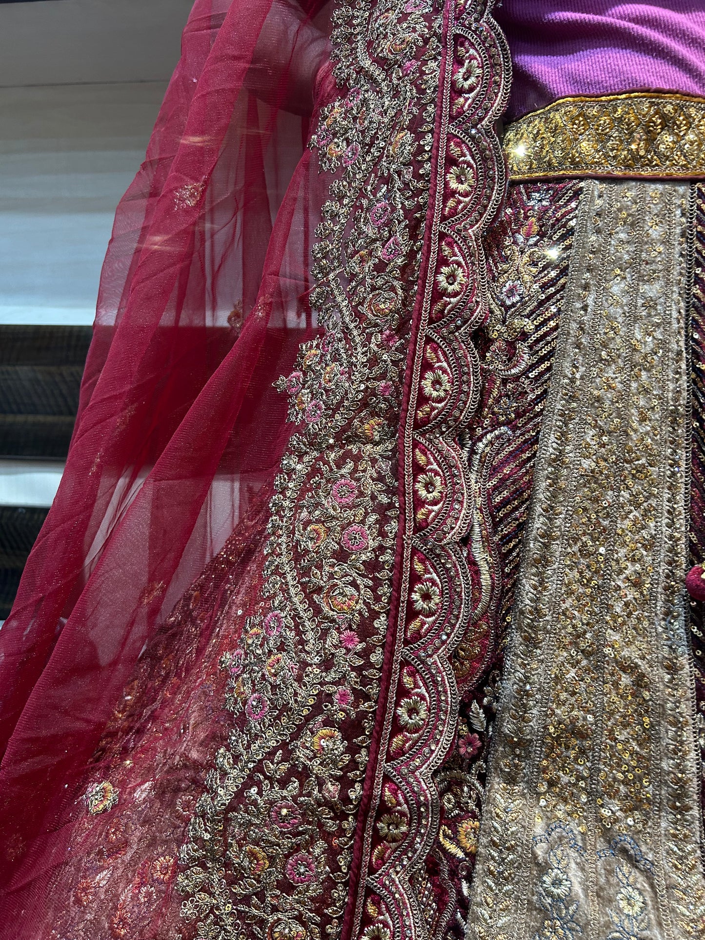 Beautiful maroon heavy bridal Lehenga