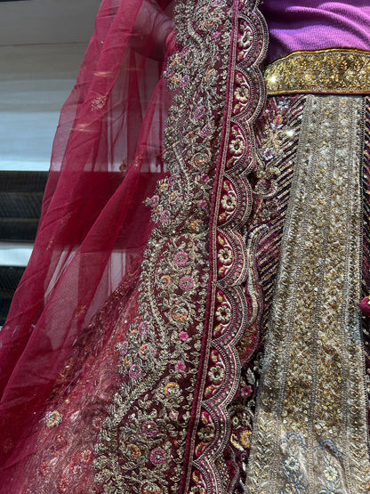 Beautiful maroon heavy bridal Lehenga